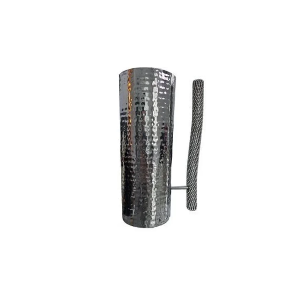 Hammered Metal Pitcher with Cut Crystal Handle by Alan Lee